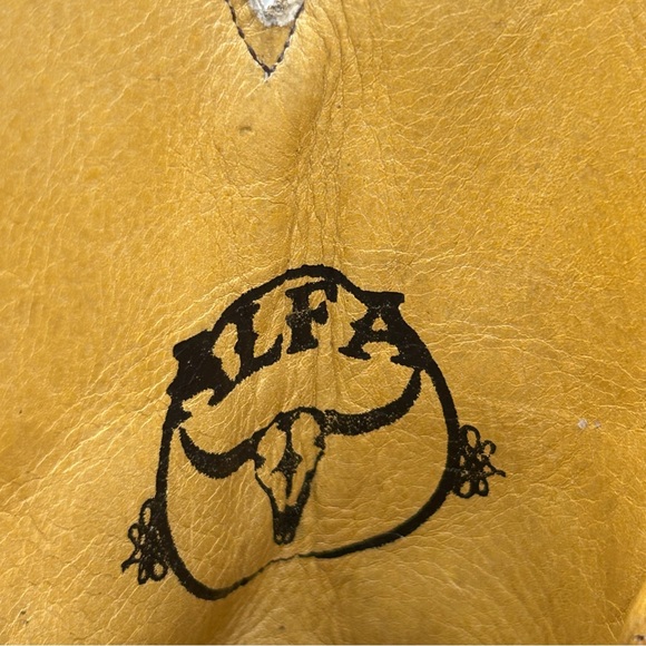 ALFA Men’s Leather Square Toe Cowboy Boots | Western Tan Brown Fish Scale | Sz 8 - Picture 3 of 10